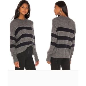 RAILS Ellise Charcoal Midnight Stripe Cashmere Silk Metallic Sweater L NWT